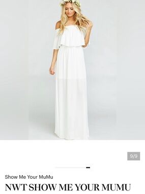 Show Me Your Mumu White Elastic-Waist Maxi Dress